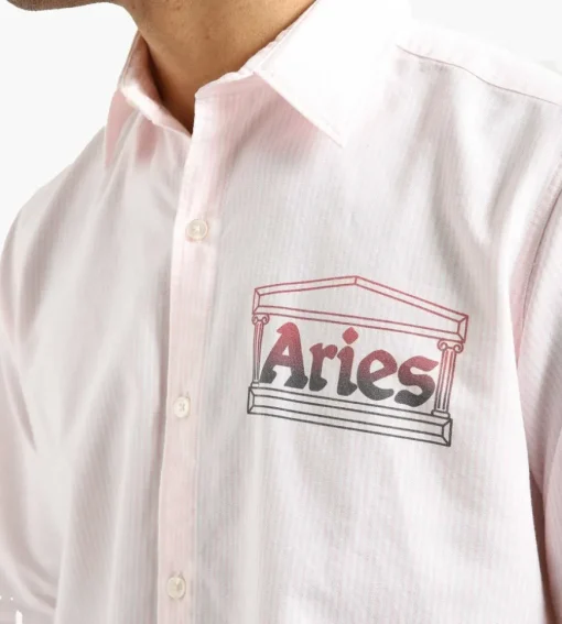 Aries Oxford Stripe Shirt Pink