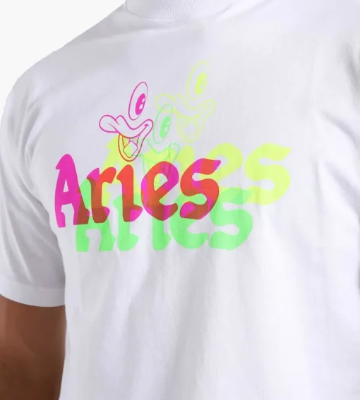 Aries Trippy Aye Duck Tee White