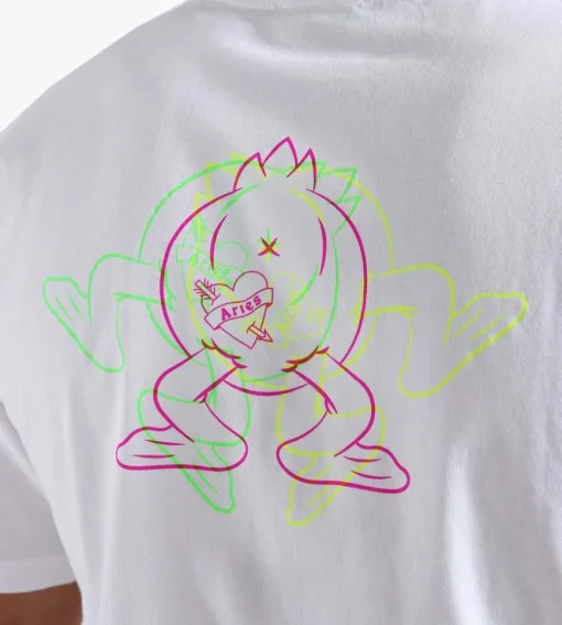 Aries Trippy Aye Duck Tee White