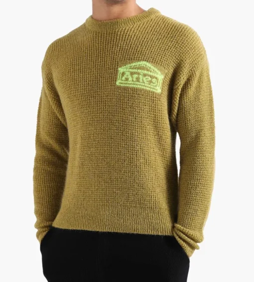 Aries Waffle Knit Jumper Khaki