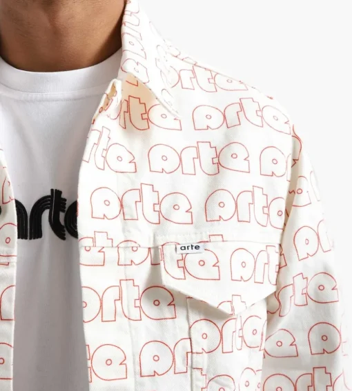 Arte Antwerp Jackson Allover Logo Jacket Red White