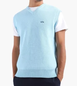 Arte Antwerp Karl Logo Knit Vest Light Blue