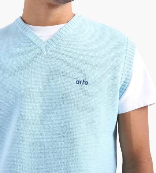 Arte Antwerp Karl Logo Knit Vest Light Blue