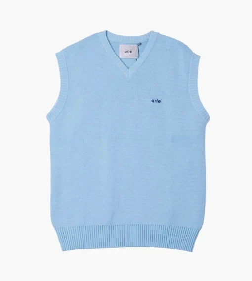 Arte Antwerp Karl Logo Knit Vest Light Blue