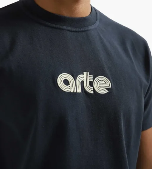 Arte Antwerp Taut Embroidery Logo T-Shirt Navy