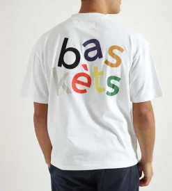 Baskets Falling Letters Multicolour Tee White