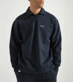 Baskets Modern Half-Zip Polo Navy