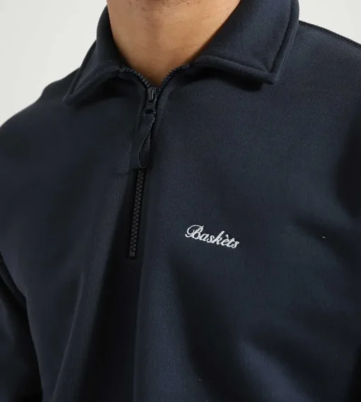 Baskets Modern Half-Zip Polo Navy