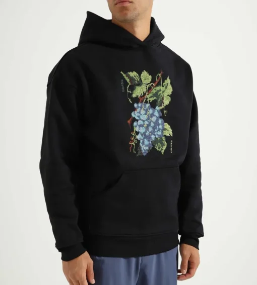 Baskets X Kemkes Grapes Crosstitch Hoodie Black