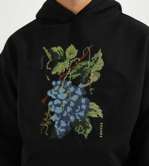 Baskets X Kemkes Grapes Crosstitch Hoodie Black
