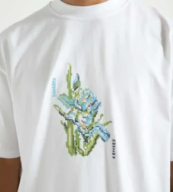 Baskets X Kemkes Grapes Flower Crossstitch Tee White