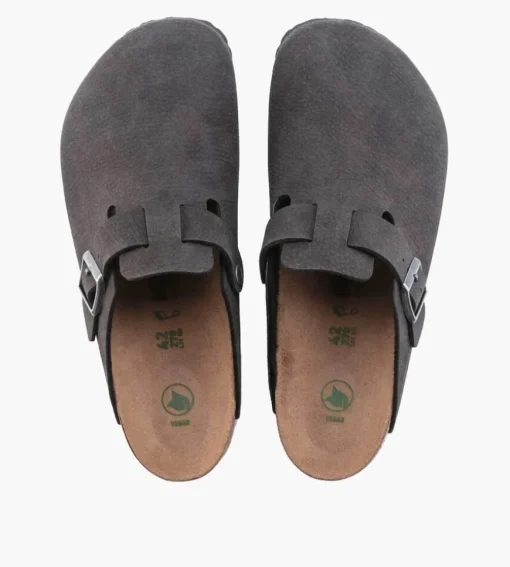 Birkenstock Boston Syn Desert Dust Black Veg Narrow