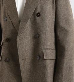 Bram's Fruit Double Breasted Suit Jacket Brown