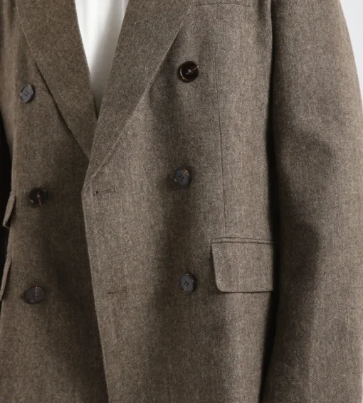 Bram's Fruit Double Breasted Suit Jacket Brown