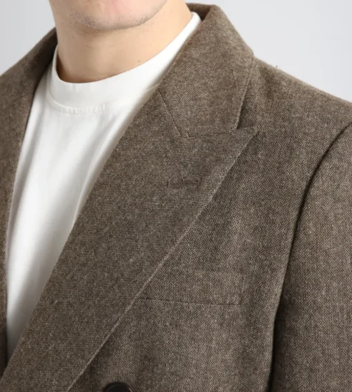 Bram's Fruit Double Breasted Suit Jacket Brown