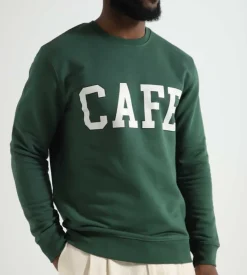 Cafe-Mountain College Crewneck Cedar Green