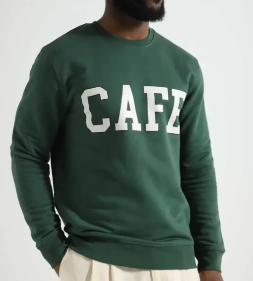 Cafe-Mountain College Crewneck Cedar Green