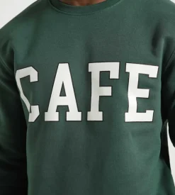 Cafe-Mountain College Crewneck Cedar Green