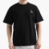 Cafe-Mountain Embroidery Mug Tee Black
