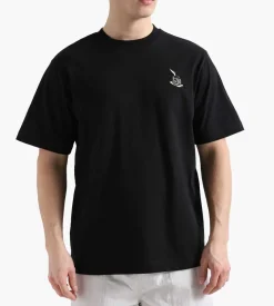 Cafe-Mountain Embroidery Mug Tee Black