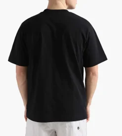 Cafe-Mountain Embroidery Mug Tee Black