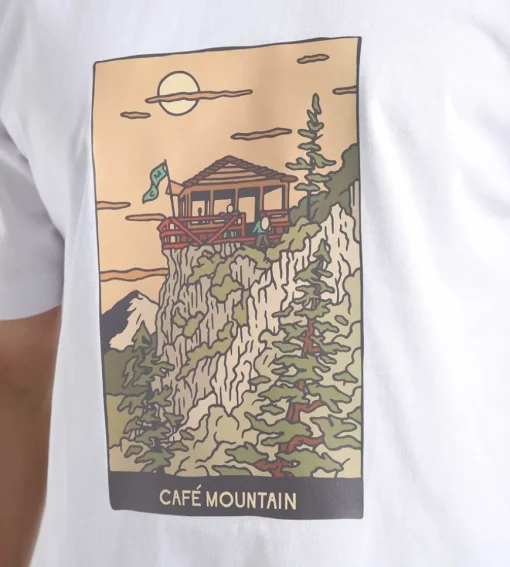 Cafe-Mountain Mountainside Tee White