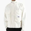 Calvin Klein Boxy Cropped Shacket Ancient White