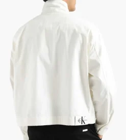 Calvin Klein Boxy Cropped Shacket Ancient White