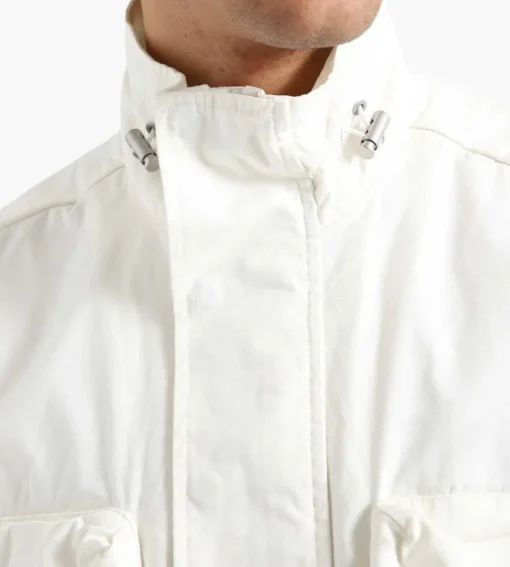 Calvin Klein Boxy Cropped Shacket Ancient White