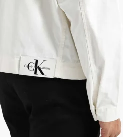 Calvin Klein Boxy Cropped Shacket Ancient White