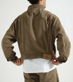 Calvin Klein Boxy Oversized Archive Denim Jacket Brown