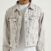 Calvin Klein Boxy Panel Denim Jacket Purple Moon