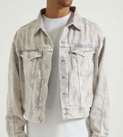 Calvin Klein Boxy Panel Denim Jacket Purple Moon