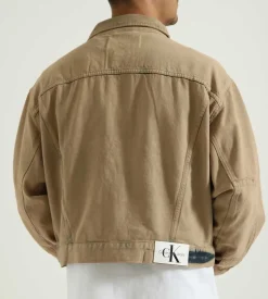 Calvin Klein Boxy Panel Denim Jacket Desert