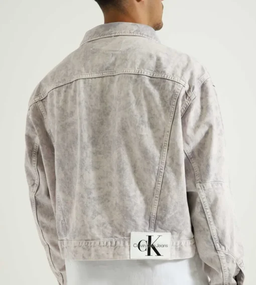 Calvin Klein Boxy Panel Denim Jacket Purple Moon