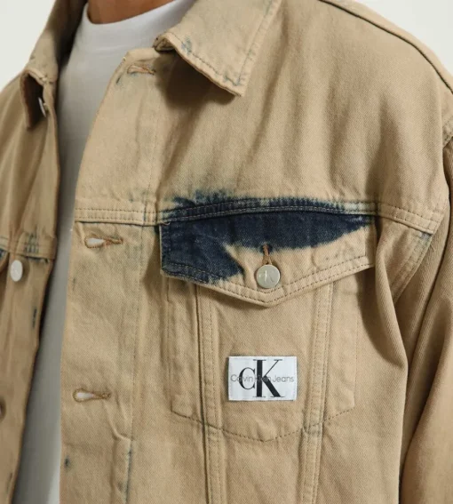 Calvin Klein Boxy Panel Denim Jacket Desert