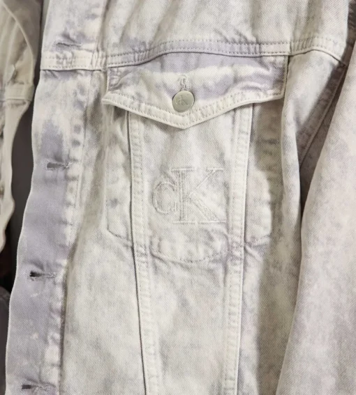 Calvin Klein Boxy Panel Denim Jacket Purple Moon