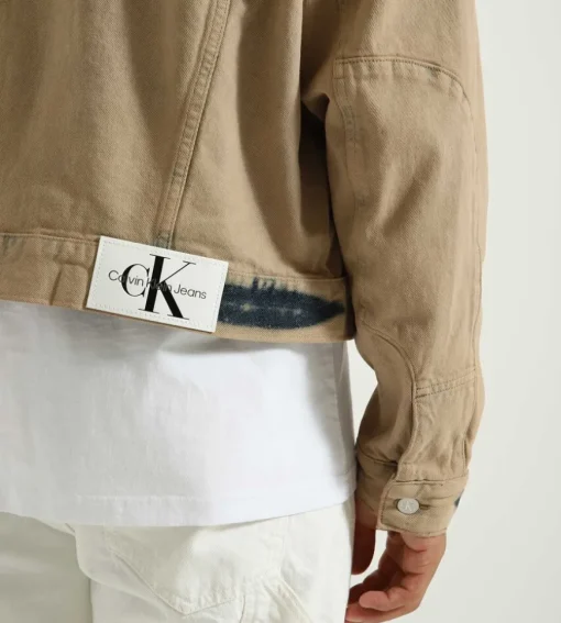 Calvin Klein Boxy Panel Denim Jacket Desert