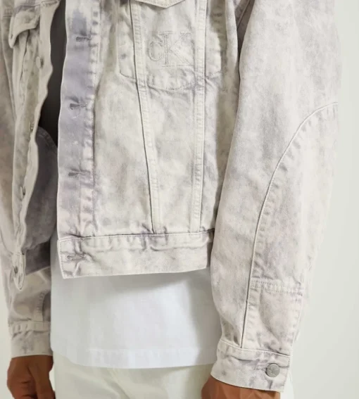 Calvin Klein Boxy Panel Denim Jacket Purple Moon
