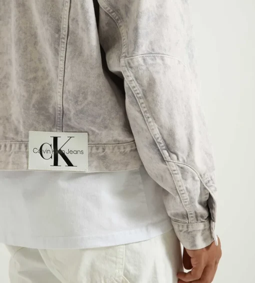 Calvin Klein Boxy Panel Denim Jacket Purple Moon