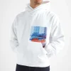 Calvin Klein Motion Floral Graphic Hoodie Bright White