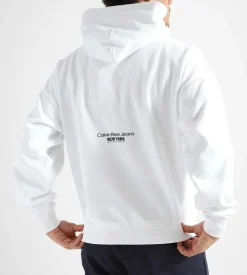 Calvin Klein Motion Floral Graphic Hoodie Bright White