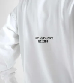 Calvin Klein Motion Floral Graphic Hoodie Bright White