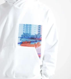 Calvin Klein Motion Floral Graphic Hoodie Bright White