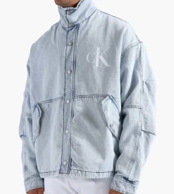Calvin Klein Oversized Padded Denim Anorak Denim Light