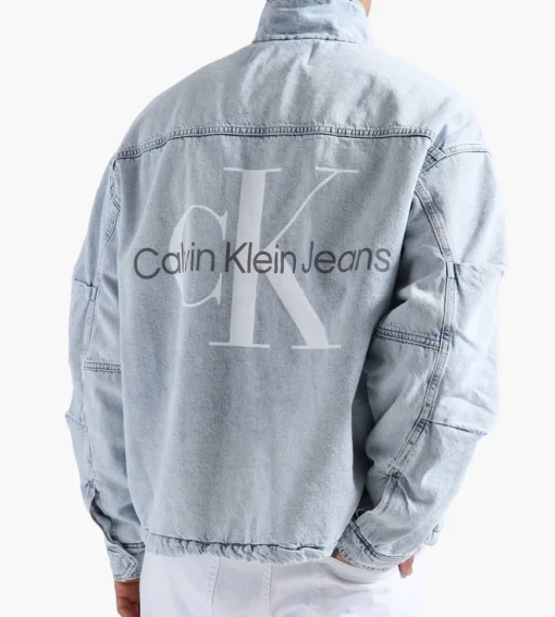 Calvin Klein Oversized Padded Denim Anorak Denim Light