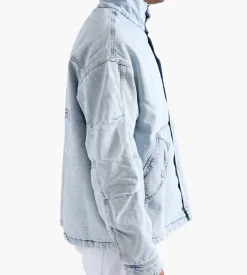 Calvin Klein Oversized Padded Denim Anorak Denim Light