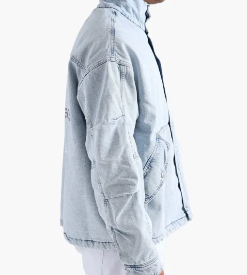 Calvin Klein Oversized Padded Denim Anorak Denim Light