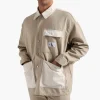 Calvin Klein Oversized Utility Shirt Jacket Neutral Denim