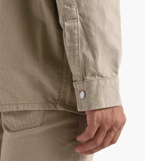 Calvin Klein Oversized Utility Shirt Jacket Neutral Denim